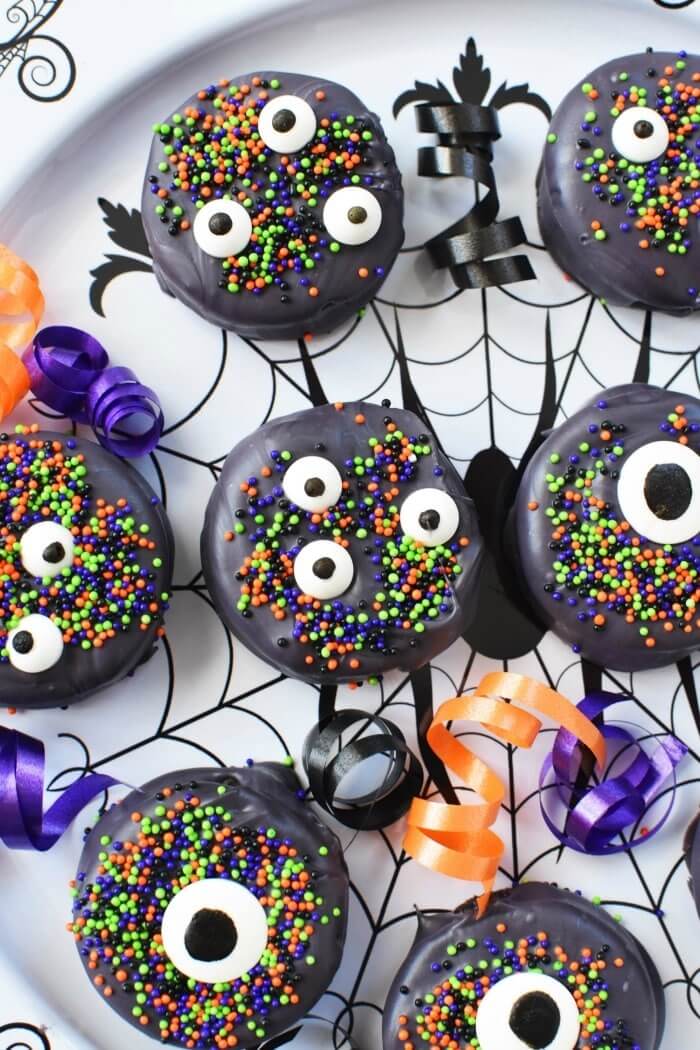 Black Melting Candy Covered Halloween Oreos