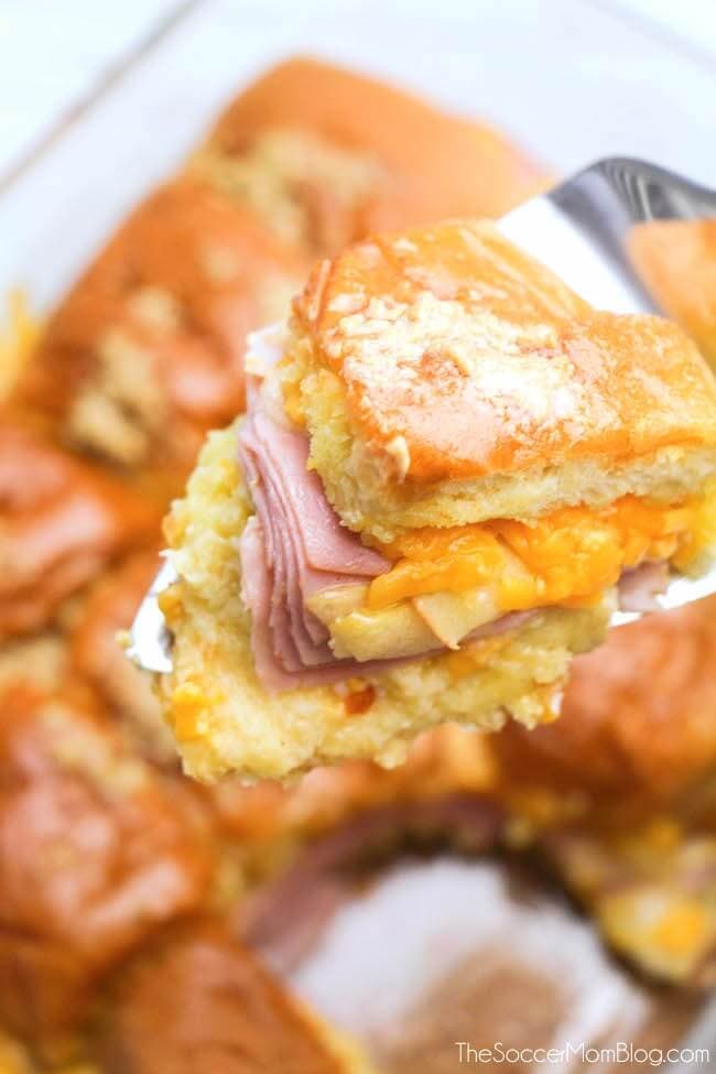 Buttery Baked Ham, Apple, & Cheddar Sliders