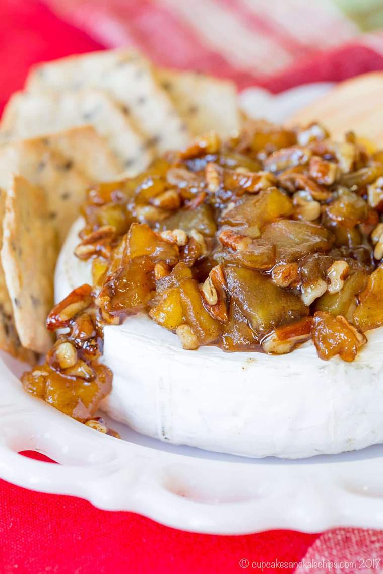 Caramelized Apple Pecan Baked Brie