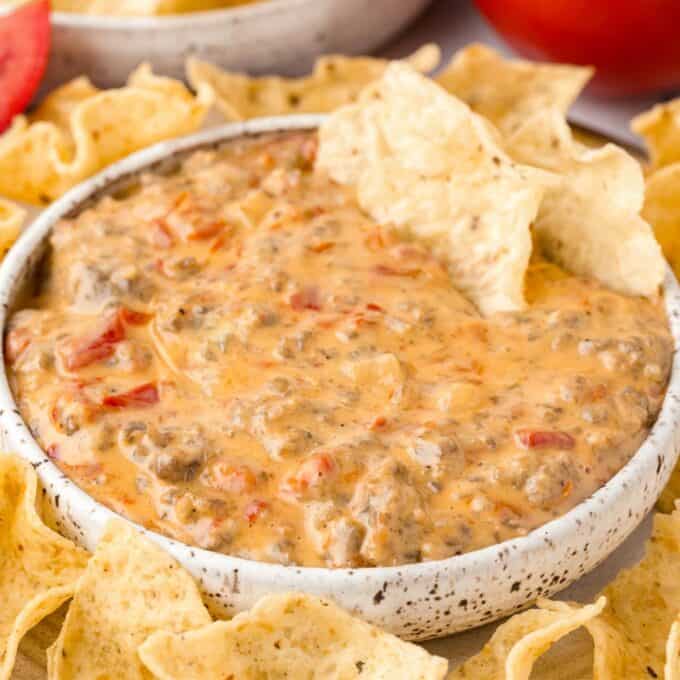Cheesy Sausage Dip with Rotel