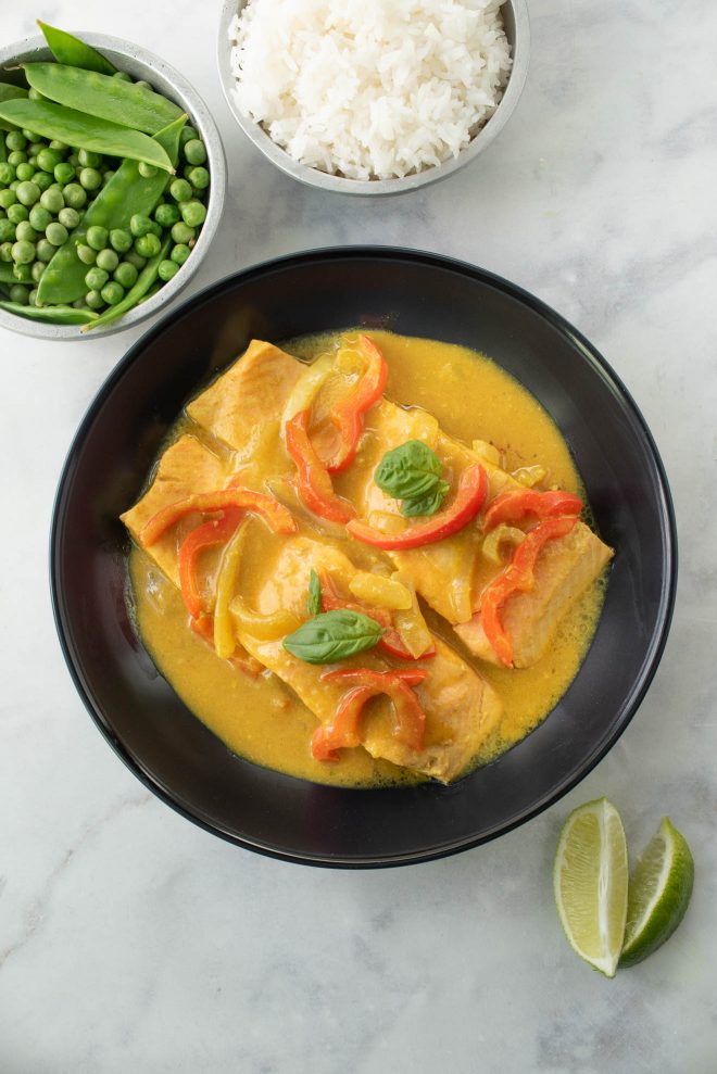 Coconut Curry Poached Salmon