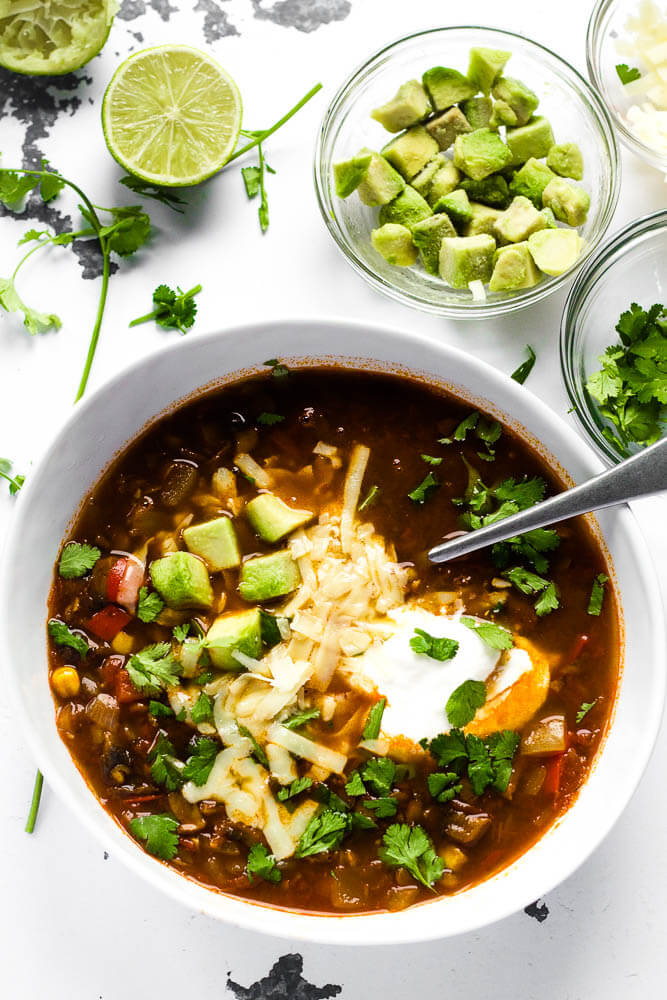 Easy Lentil Vegetable Taco Soup
