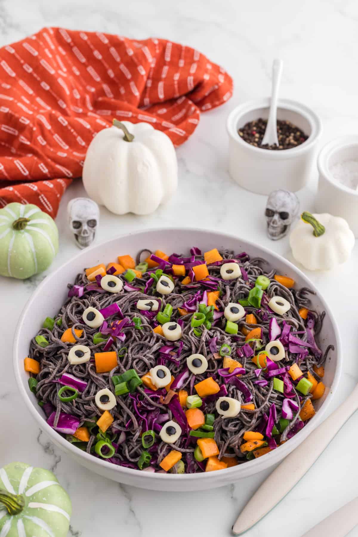 Easy Spooky Halloween Pasta Salad
