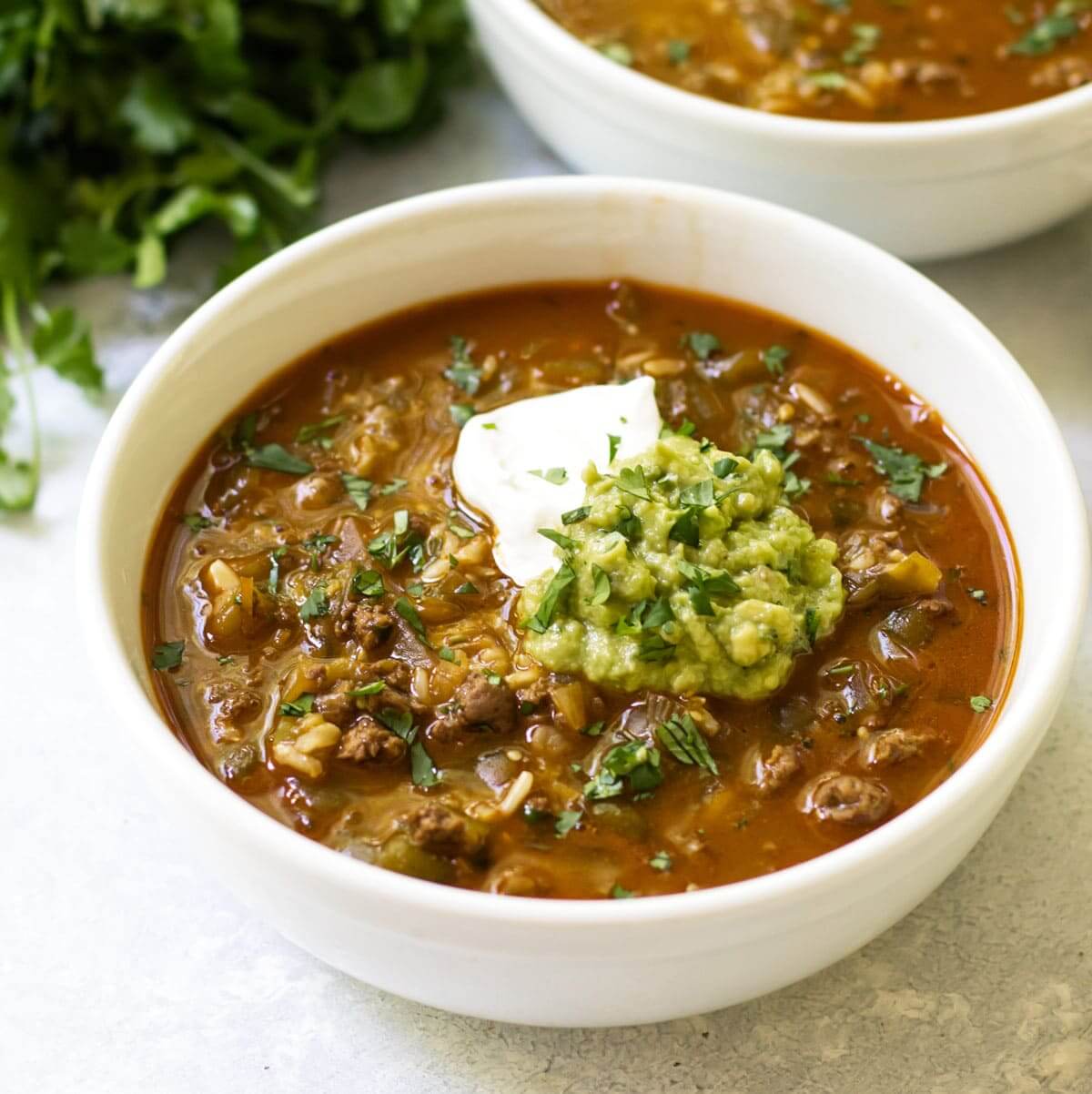 Green Taco Soup with Salsa Verde and Spinach