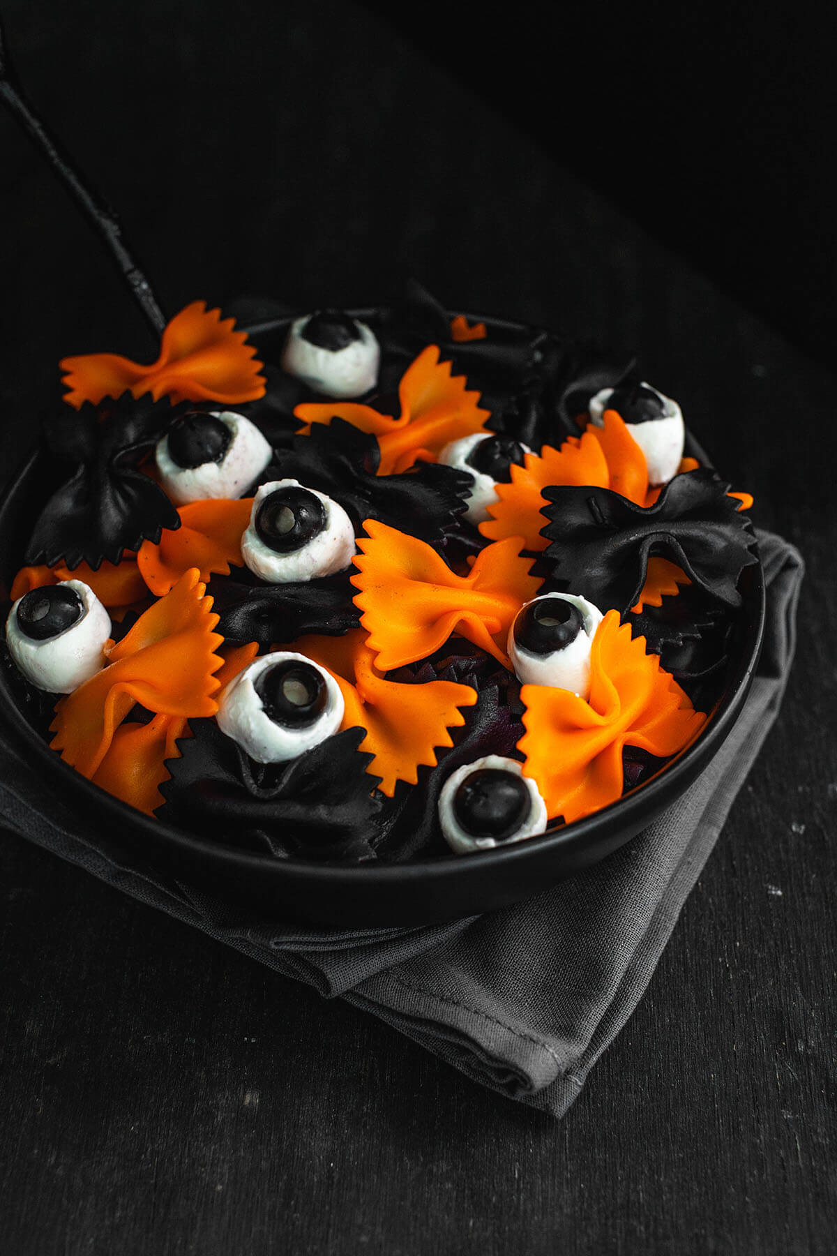 Halloween "Bat and Eyeball" Pasta