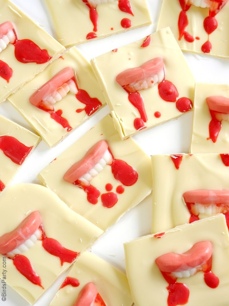 Halloween Dracula Chocolate Bark Recipe - Bird's Party