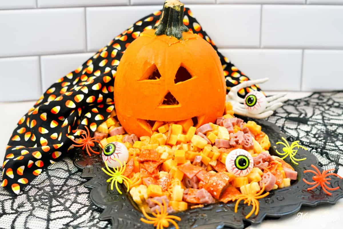 Halloween Pasta Salad (In A Pumpkin!)