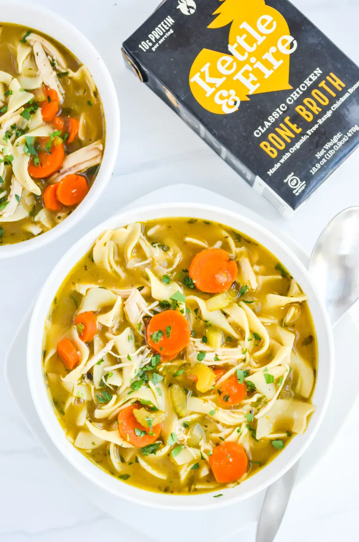 Homemade Chicken Noodle Soup with Bone Broth