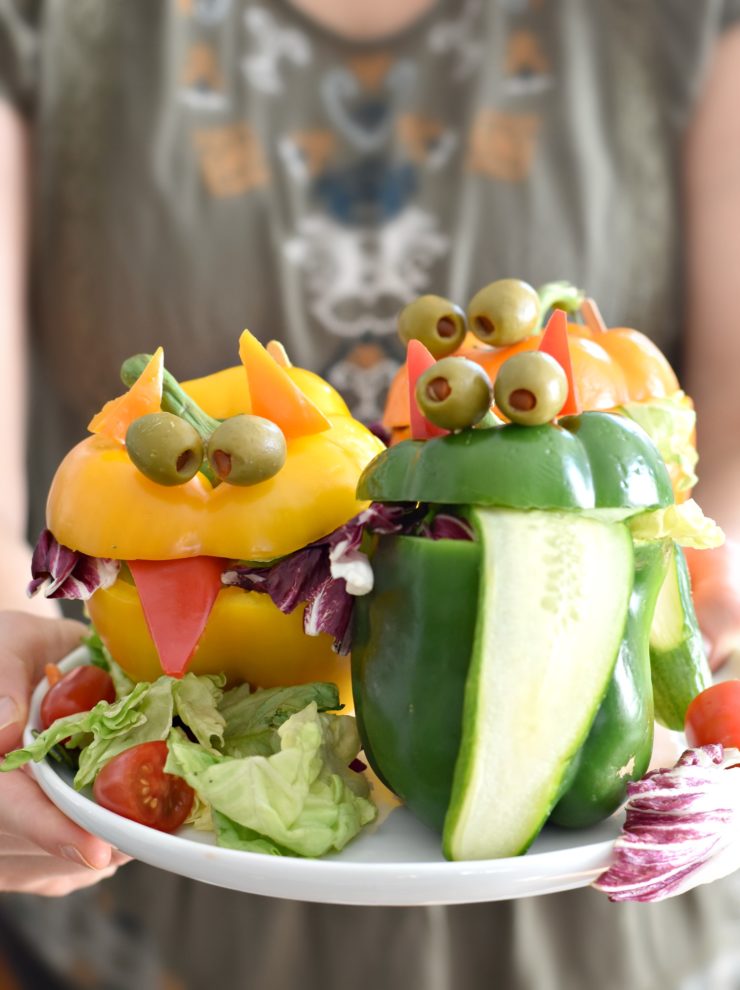 Monster Bell Pepper Salad Cups
