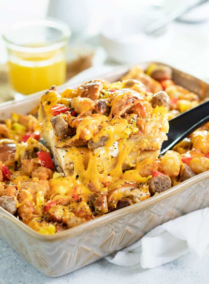 Overnight Everything Bagel Breakfast Casserole