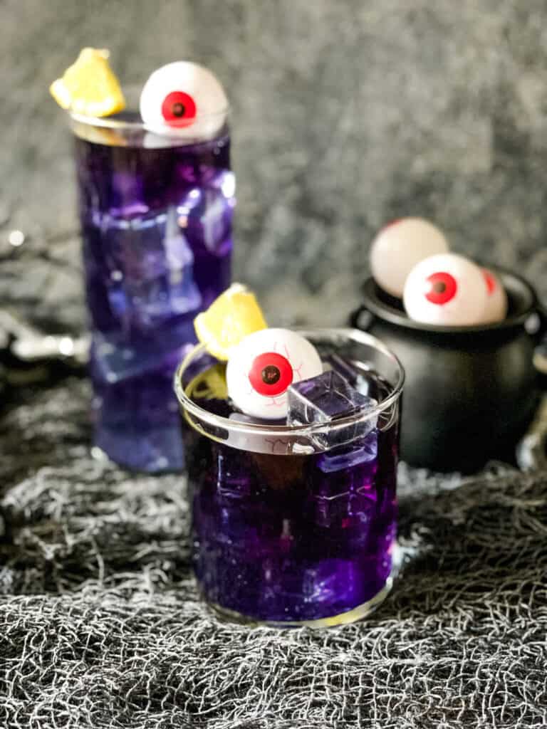 Purple People Eater Halloween Cocktail (+Mocktail)