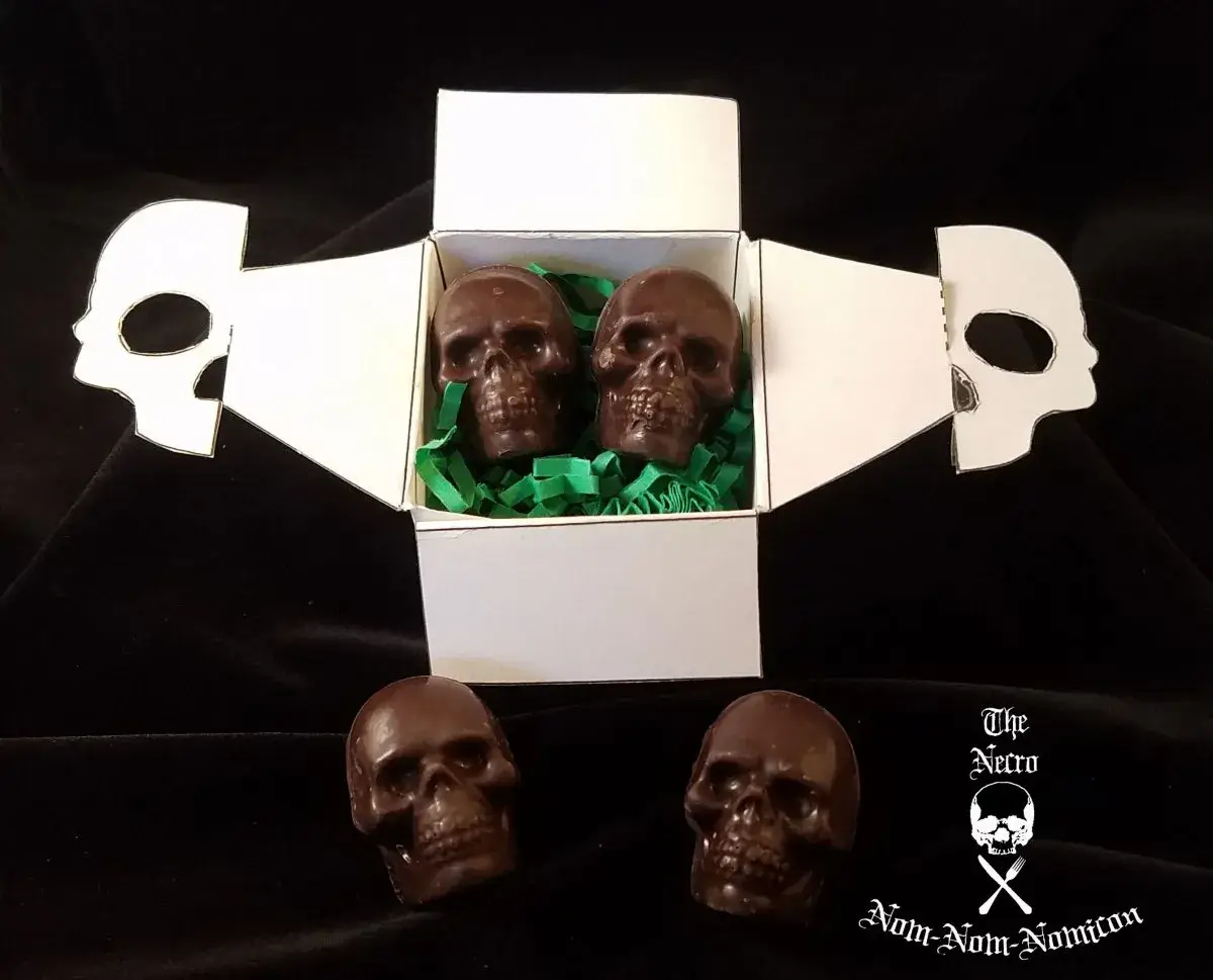 Raspberry Stuffed Dark Chocolate Skull Truffles 