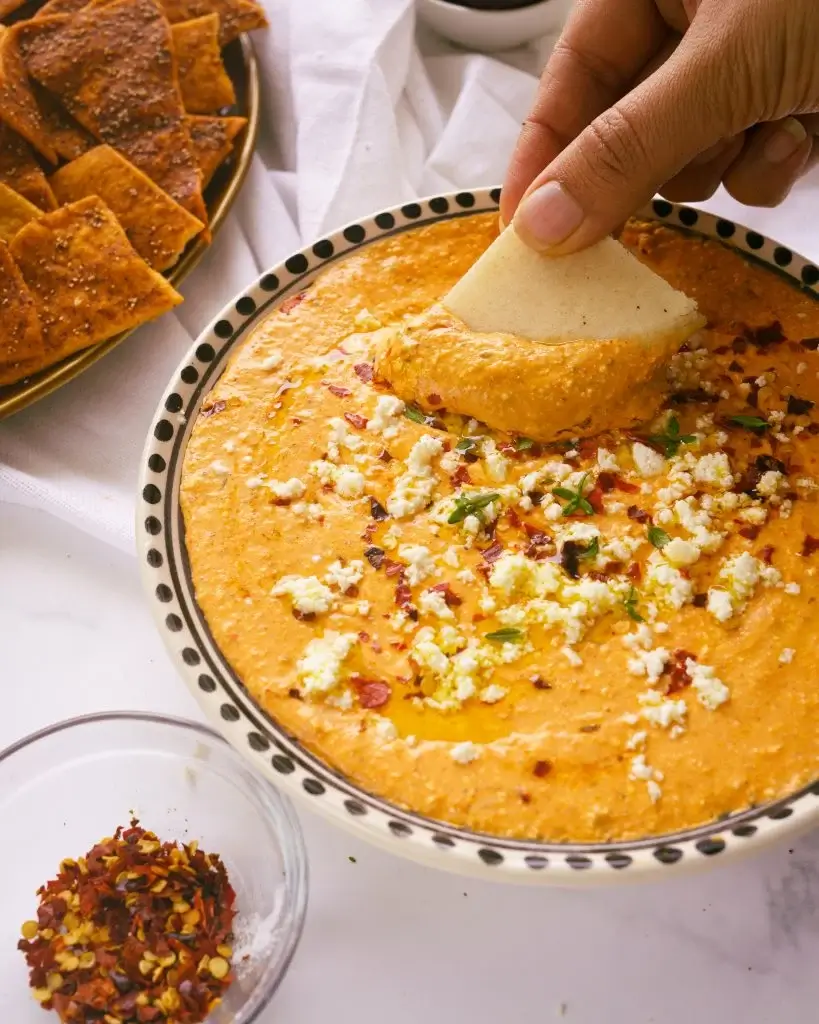 Roasted Red Pepper Feta Paprika Dip