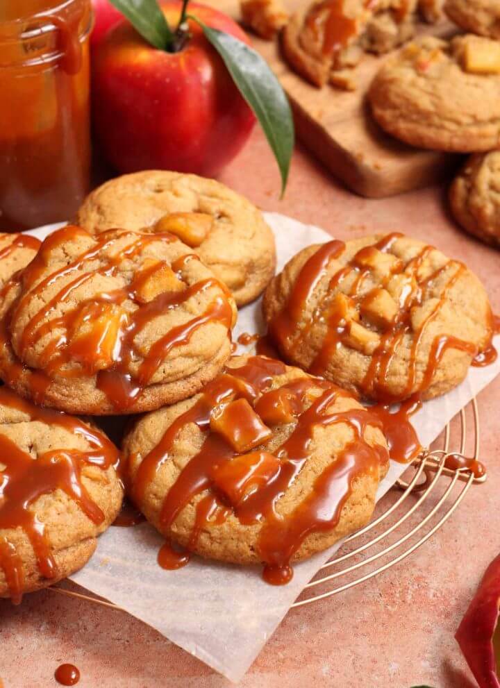 Soft & Chewy Caramel Apple Cookies