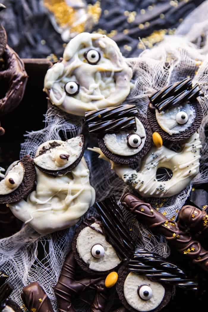Spooky Face Halloween Pretzels