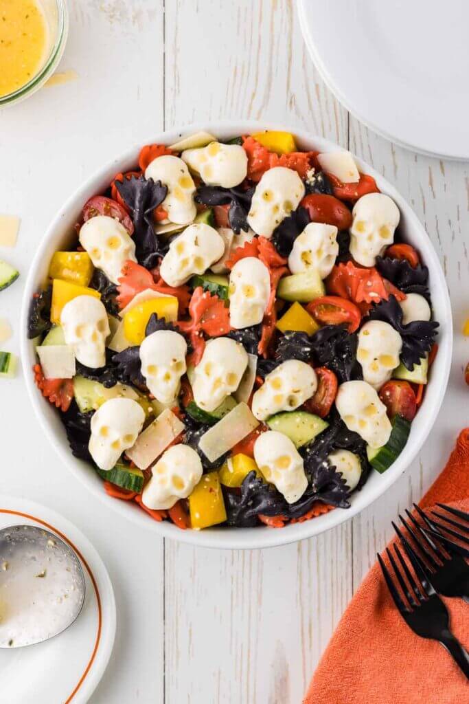 Spooky Halloween Pasta Salad