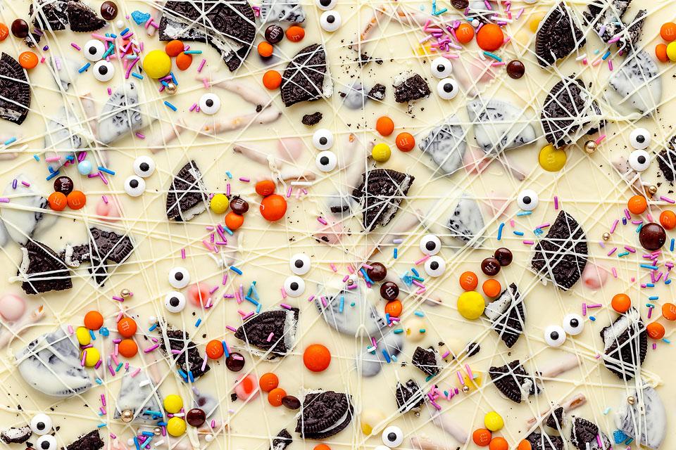 Spooky Halloween White Chocolate Candy Bark