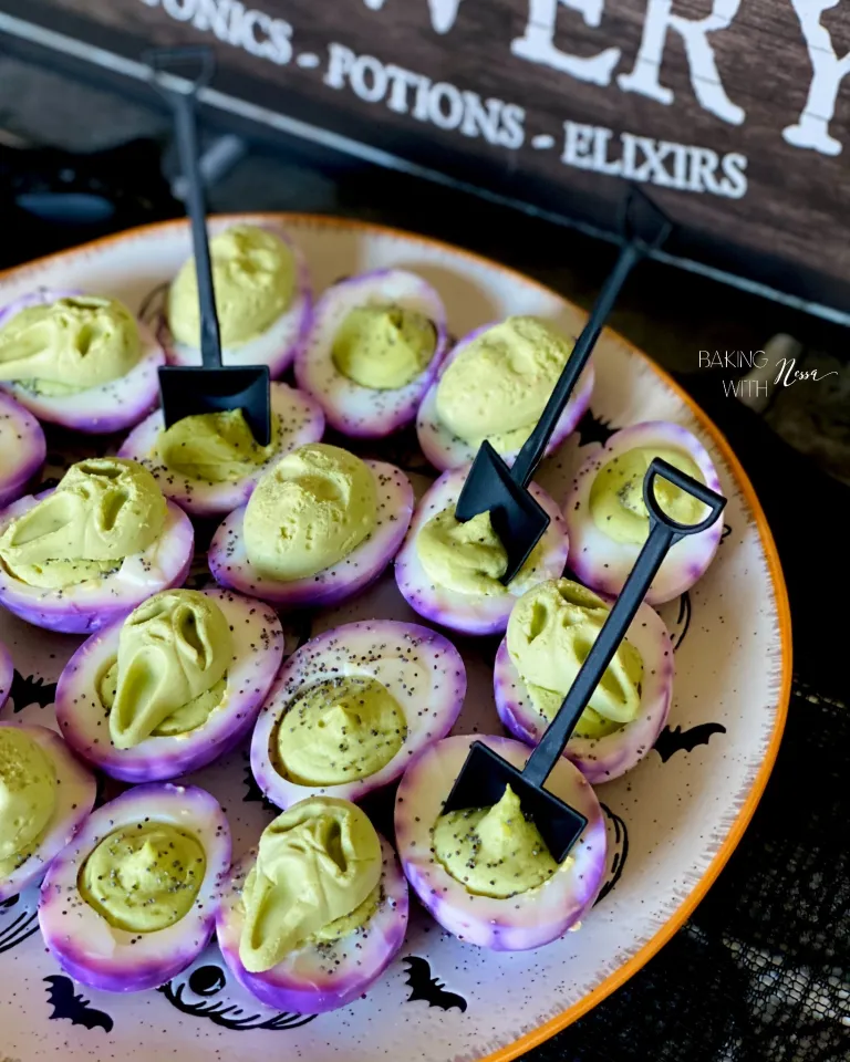Spooky Spiderweb Deviled Eggs