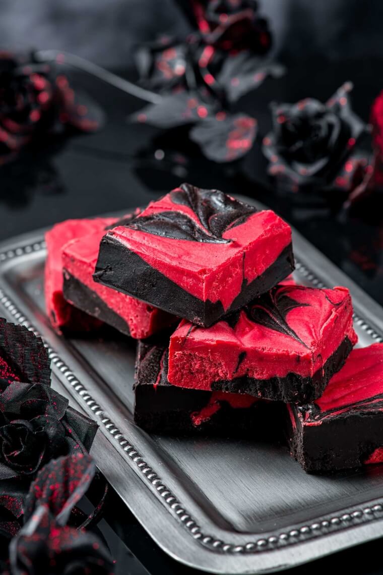 Vampire Fudge (Black And Red Halloween Fudge)