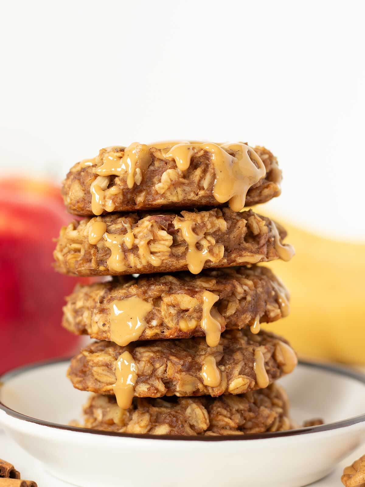 Vegan Apple Banana Oatmeal Cookies (No Flour)