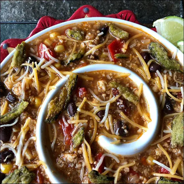 Vegetarian Chipotle Taco Soup with Cauliflower