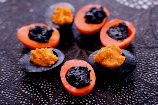Black & Orange Halloween Deviled Eggs