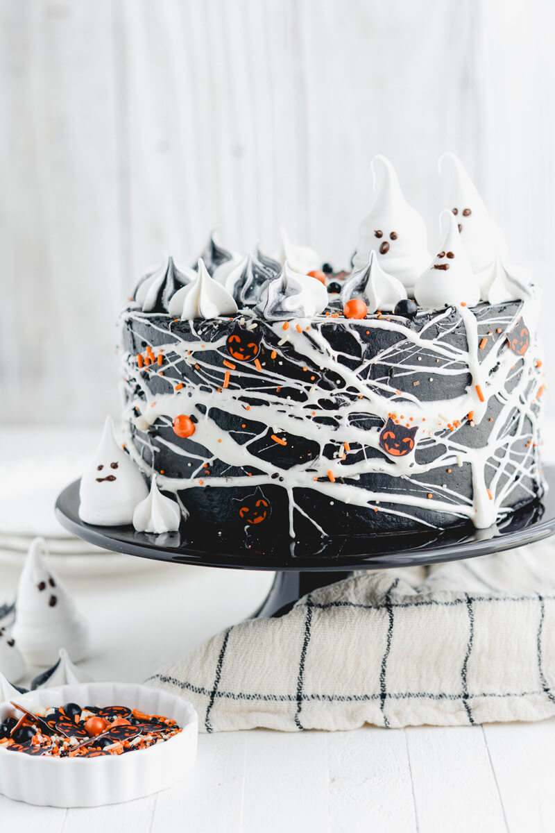 Black Velvet Halloween Cake