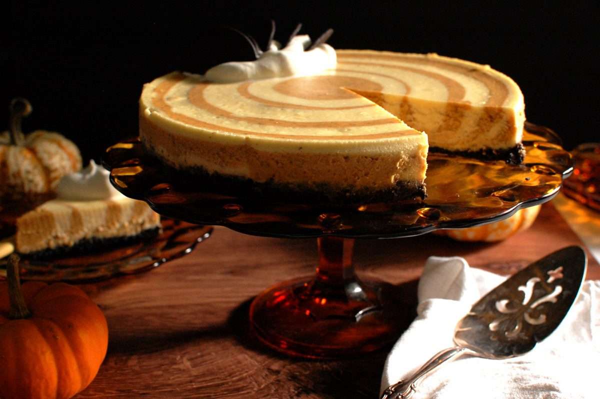 Bullseye Pumpkin Swirl Cheesecake