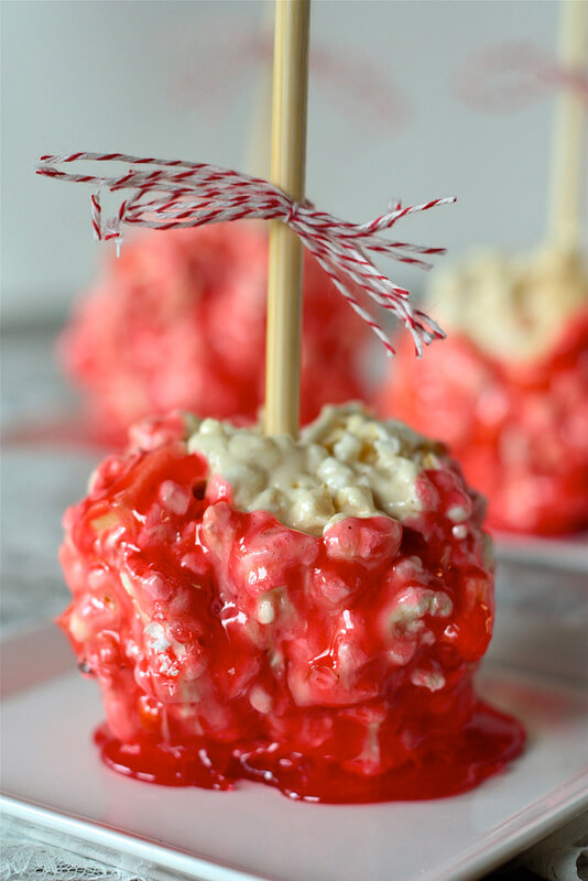 Candy Apple Popcorn Balls