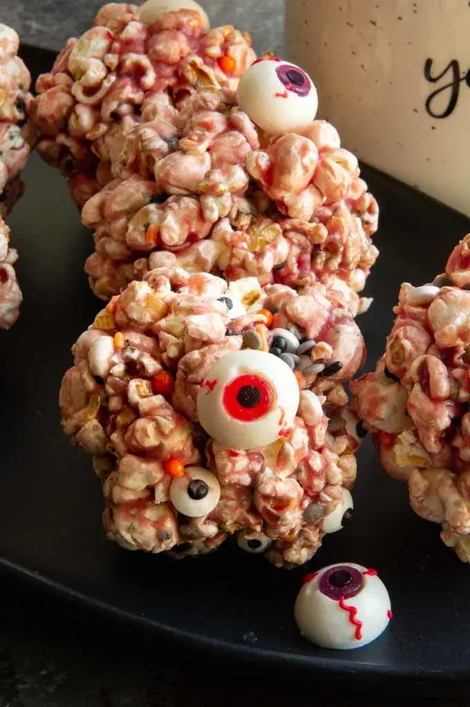 Creepy Eyeball Popcorn Balls