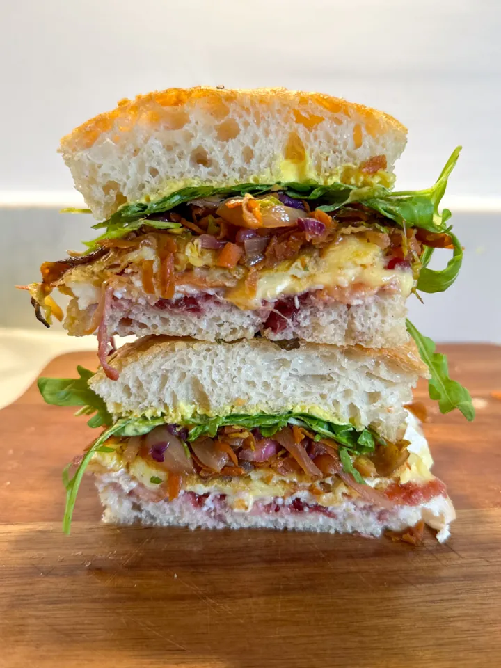 Festive Christmas Turkey Focaccia Sandwich 