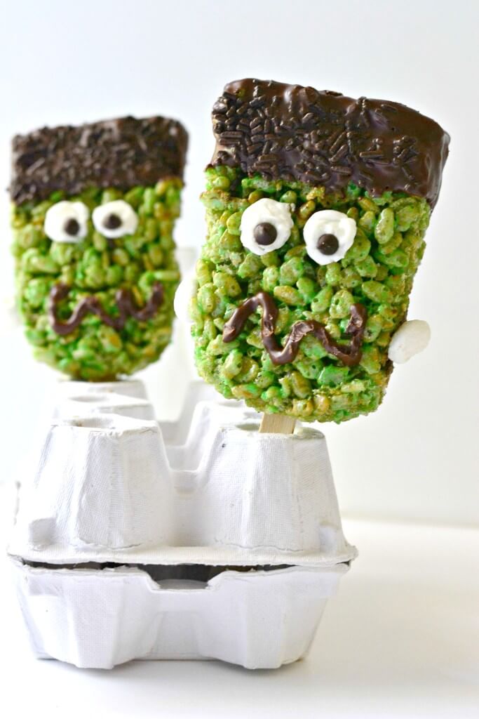 Frankenstein Brown Rice Krispie Treats