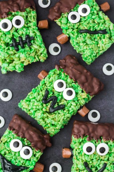 Frankenstein Rice Krispies Treats