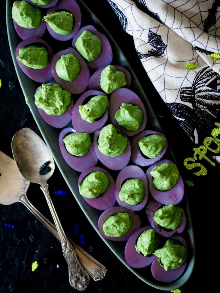 Funky Halloween Deviled Eggs