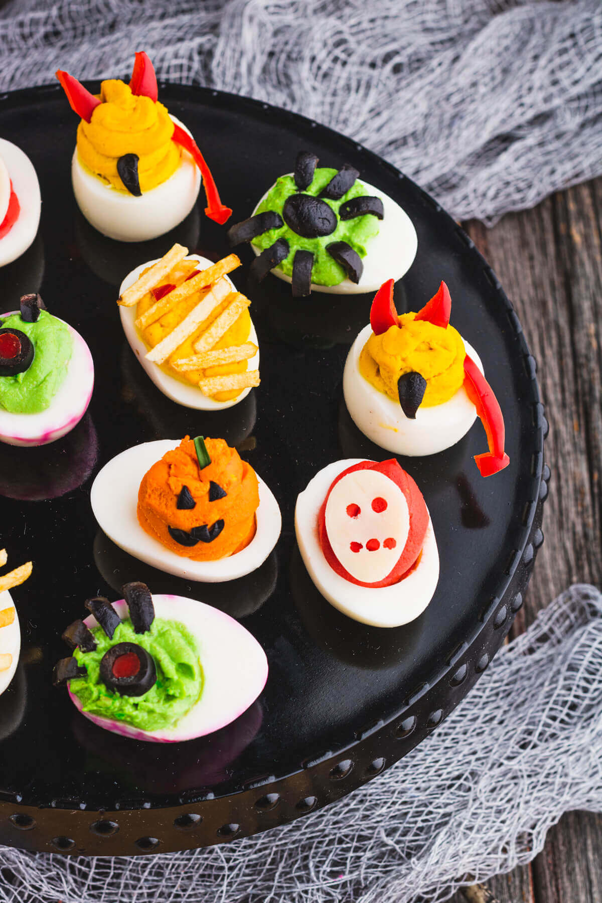Halloween Colorful Deviled Eggs