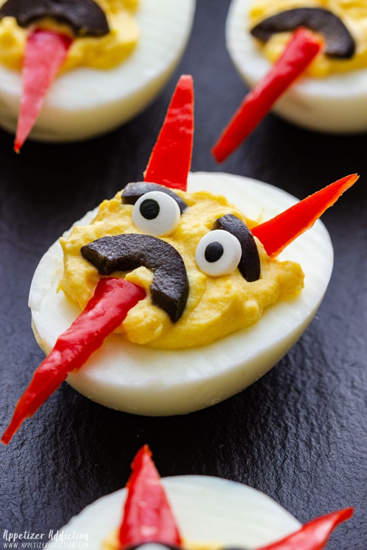 Halloween Deviled Face Eggs Recipe