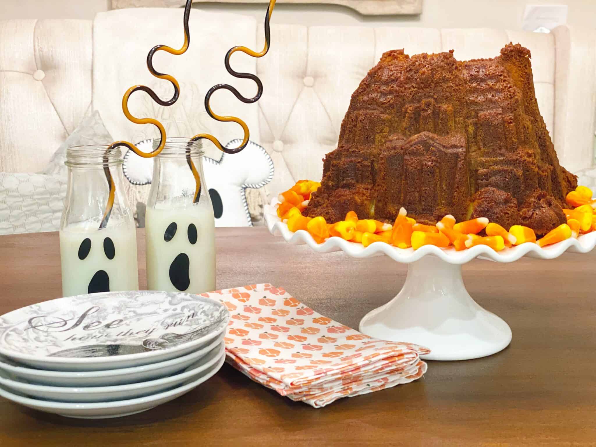 Halloween Haunted House Bundt Cake