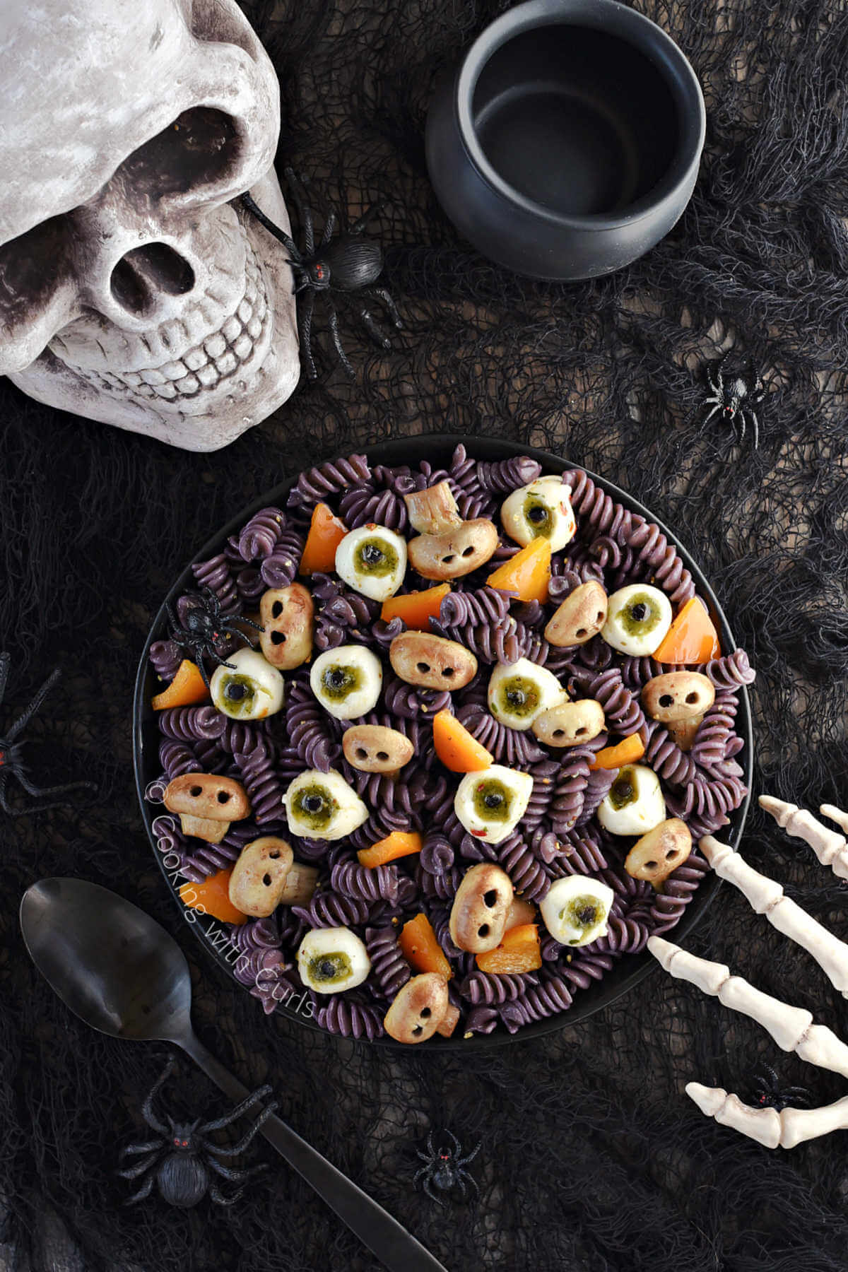 Halloween Mushroom Pasta Salad Recipe