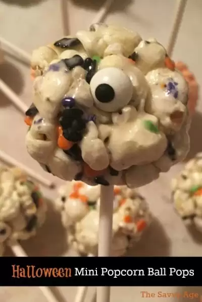 Halloween Popcorn Balls {Mini Lollipops!}