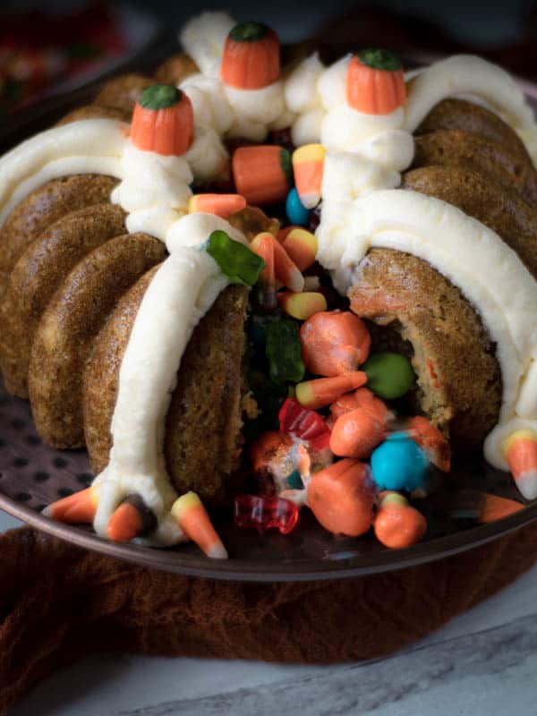 Halloween Spider Legs Bundt Cake