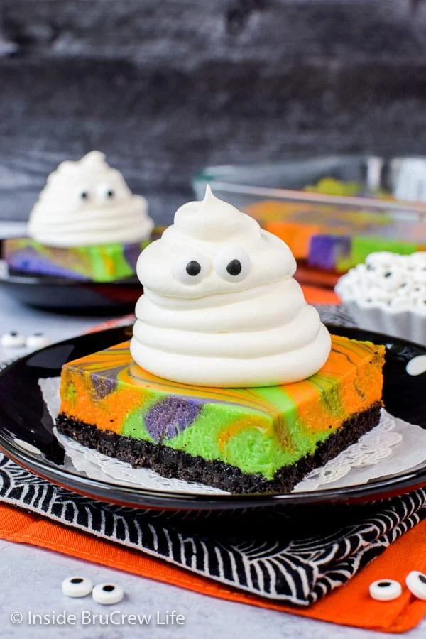 Halloween Swirled Cheesecake Bars