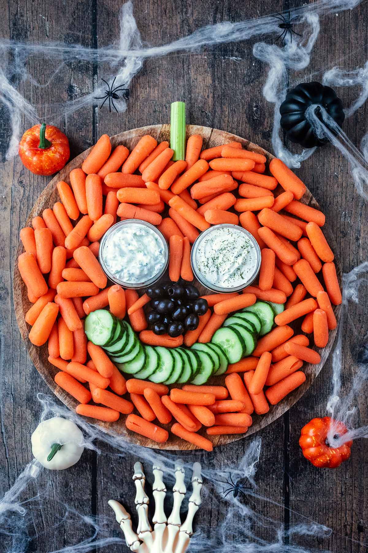 Halloween Veggie Tray Face