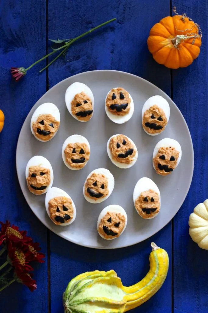 Jack O' Lantern Halloween Deviled Eggs