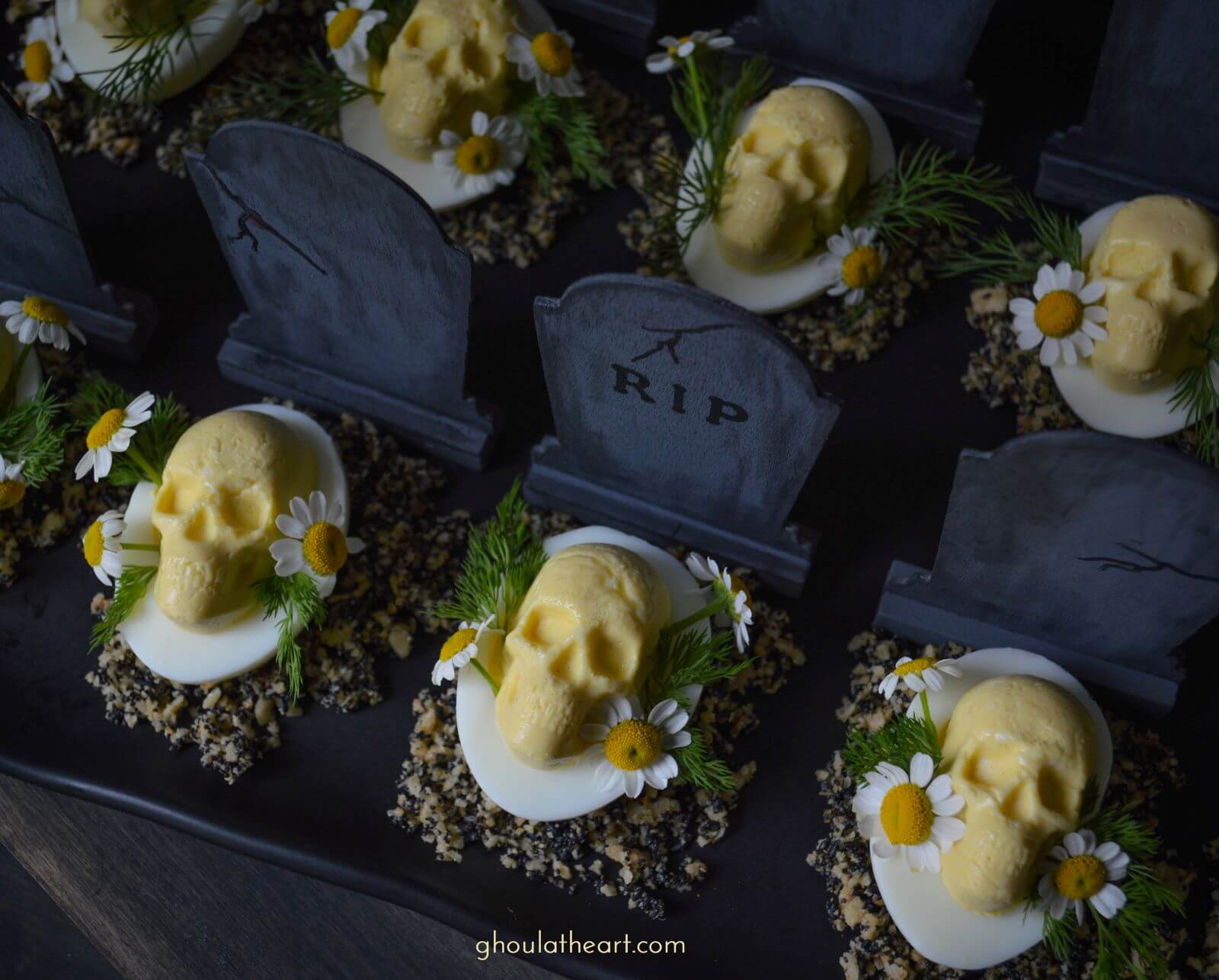 Laid To Rest Deviled Eggs