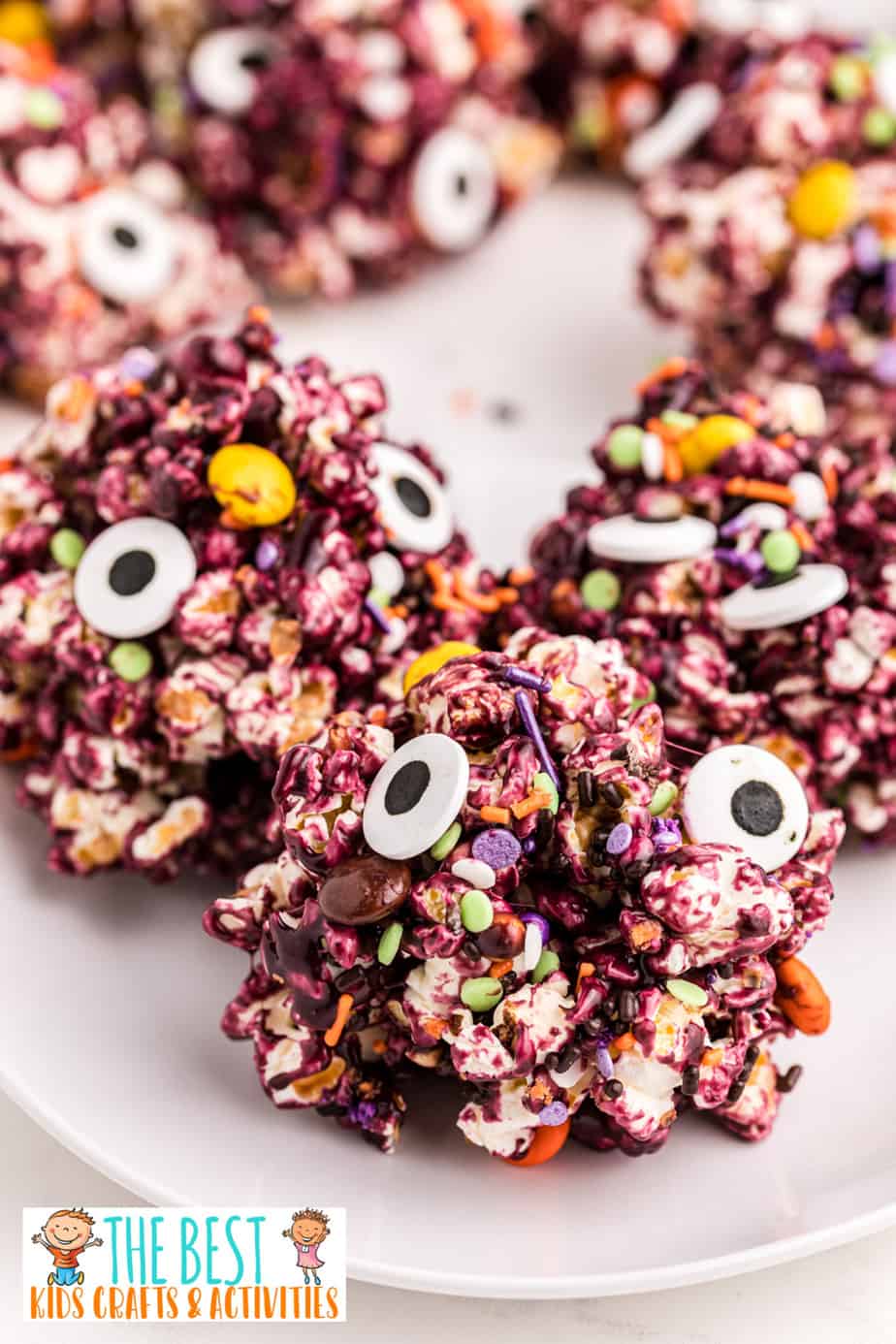 Monster Marshmallow Popcorn Balls For Halloween