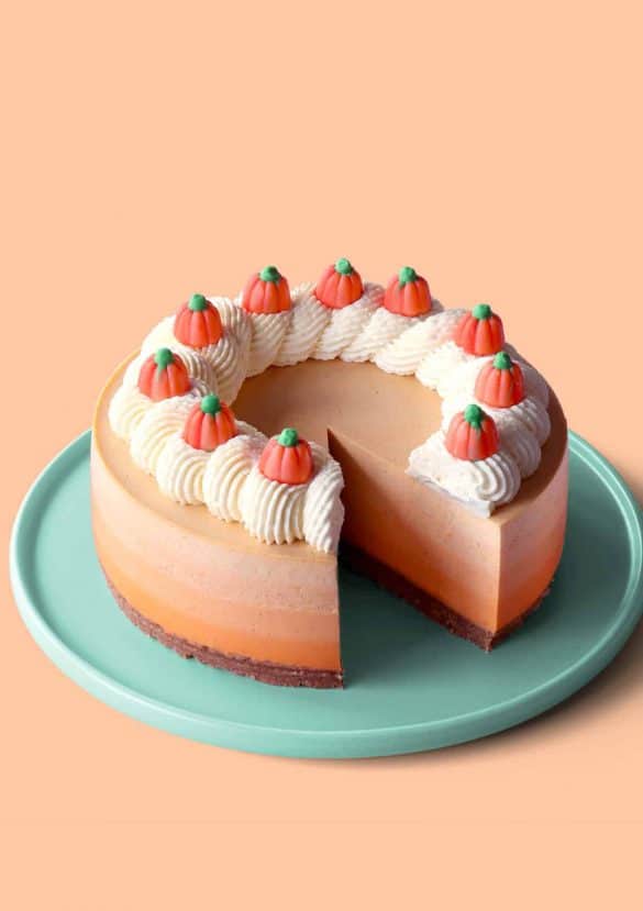 No-Bake Pumpkin Ombre Cheesecake