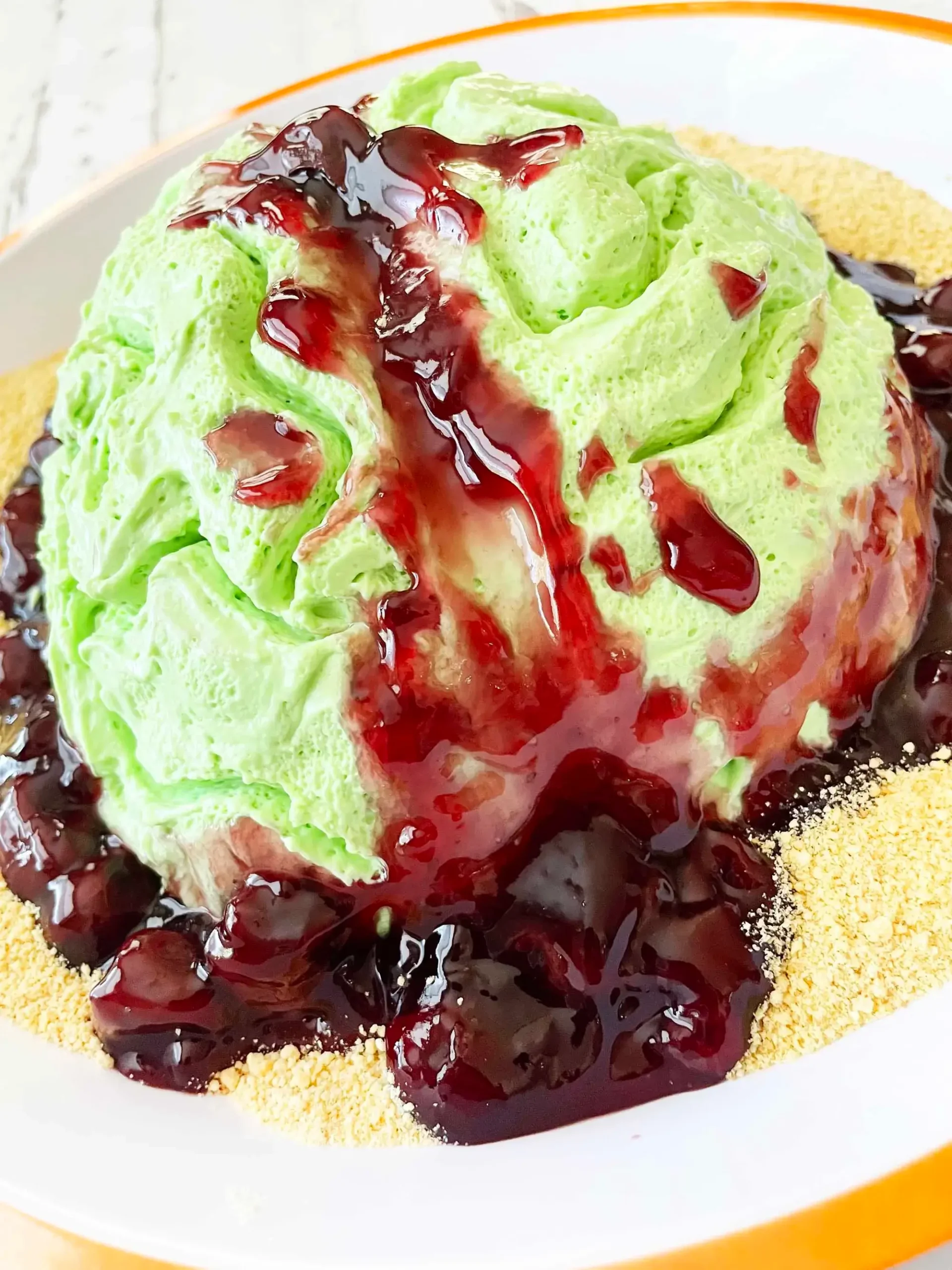 No-Bake Zombie Brain Cheesecake