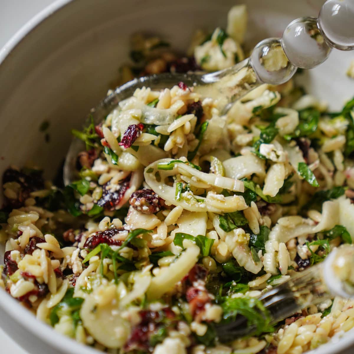 Orzo Salad With Cranberry Walnut Crumble