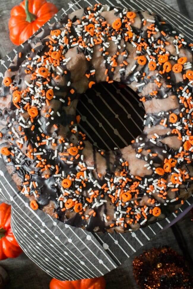 Root Beer Halloween Bundt Cake