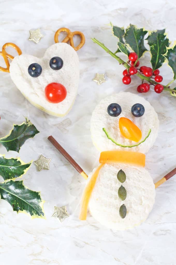 Rudolph & Snowman Christmas Sandwiches